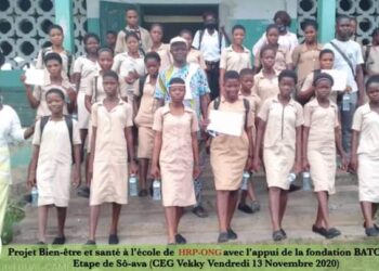 Bénin / Mise en oeuvre du projet « Bien-être et santé à l’école »: L’ONG Human Rights Priority en croisade contre l’abandon scolaire au sein des apprenantes de Sô-Ava.
