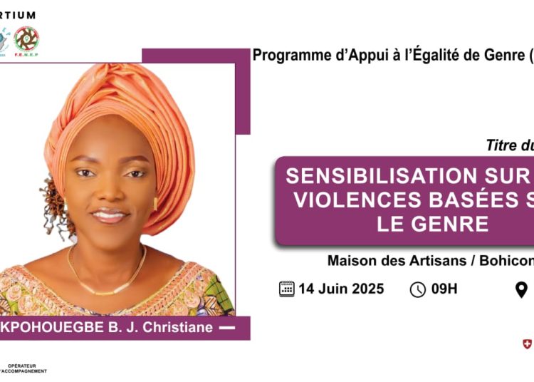 Croisade contre les VBG à Bohicon : Christiane Kpohouegbe sensibilise les populations ce samedi à la Maison des artisans