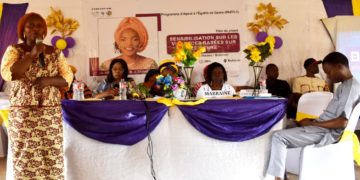 Prévention et lutte contre les Violences Basées sur le Genre (VBG) dans le Zou: La bénéficiaire du PAEG 1, CHRISTIANE BAÏ KPOHOUEGBÉ mobilise les populations de Bohicon et environs contre le phénomène.